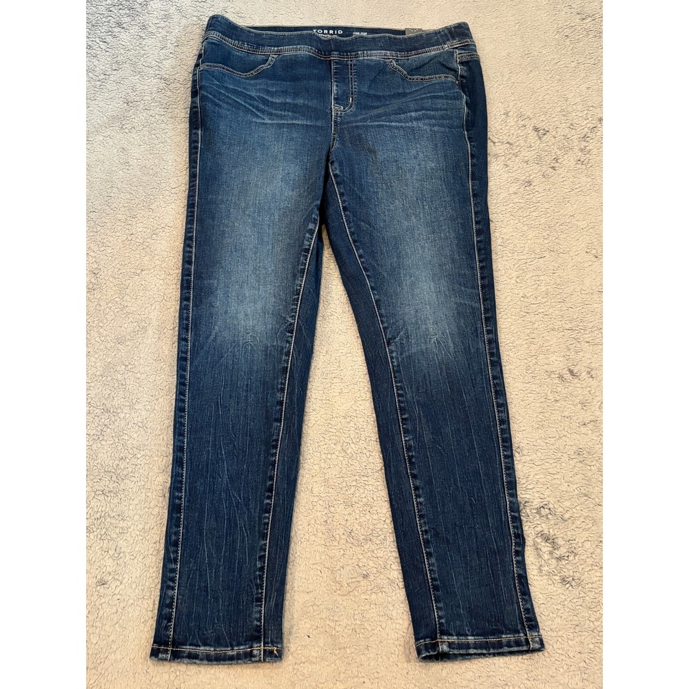 Torrid Lean Jean Super Soft Jeggings Dark Wash Blue Pull On Denim Plus Size 1R